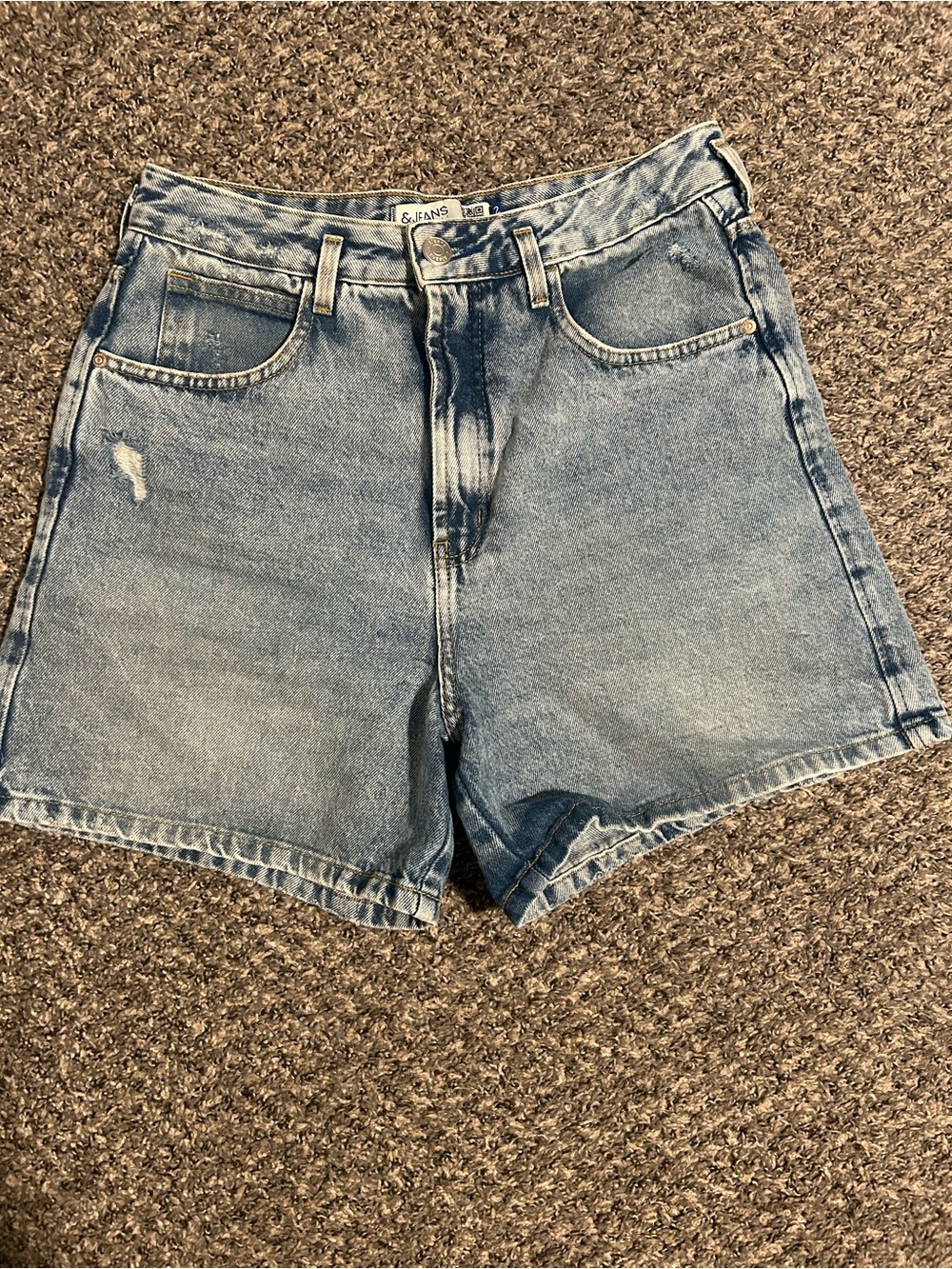 Light Wash Denim High-Rise Shorts